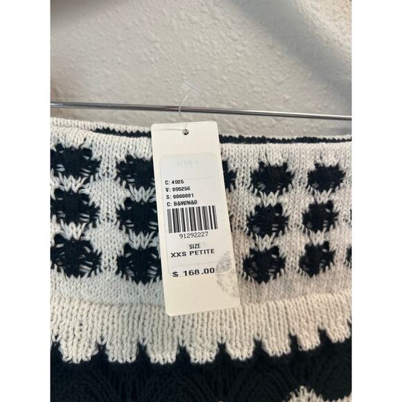 NWT Anthropologie Textured Knit Black White Midi Skirt size XXS Petite msrp $168 - Picture 8 of 14
